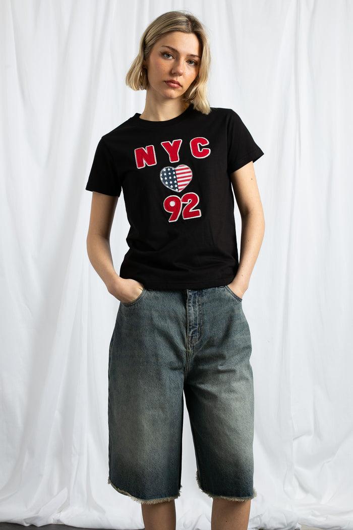 Daisy Street Daisy Street NYC Applique And Embroidery Tee