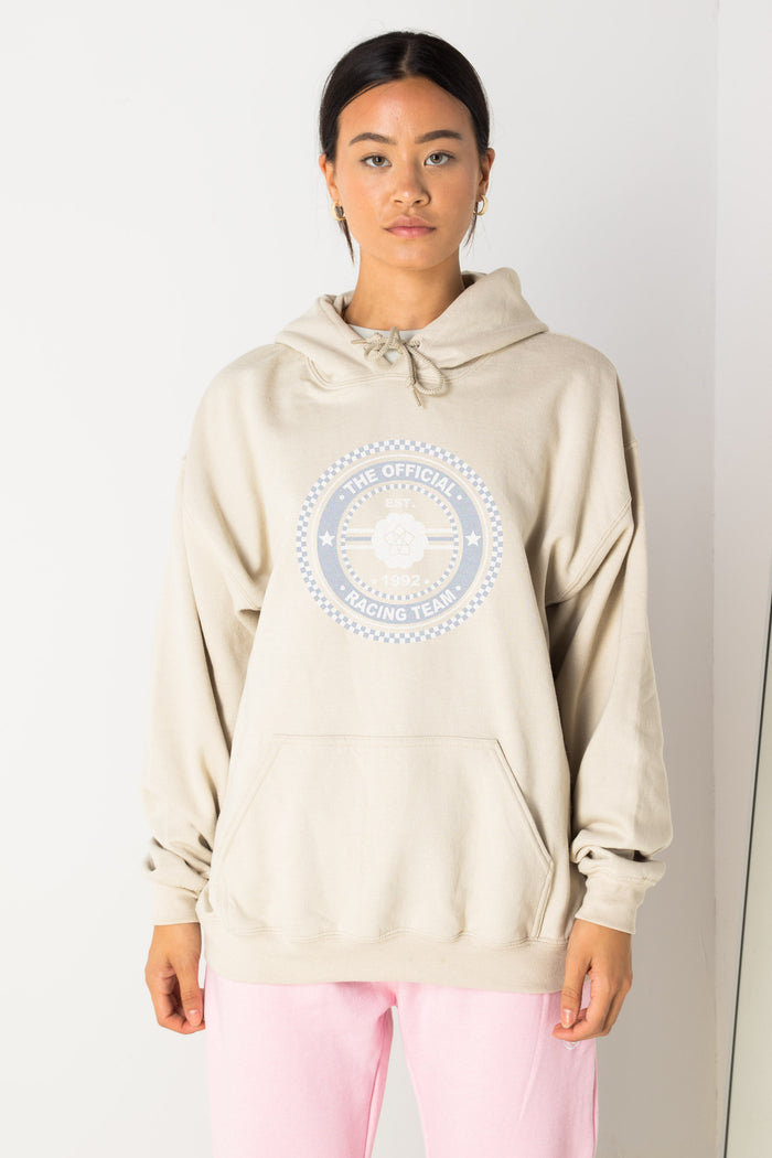 daisy street Daisy Street Oversize Hoodie with Racing Team Print