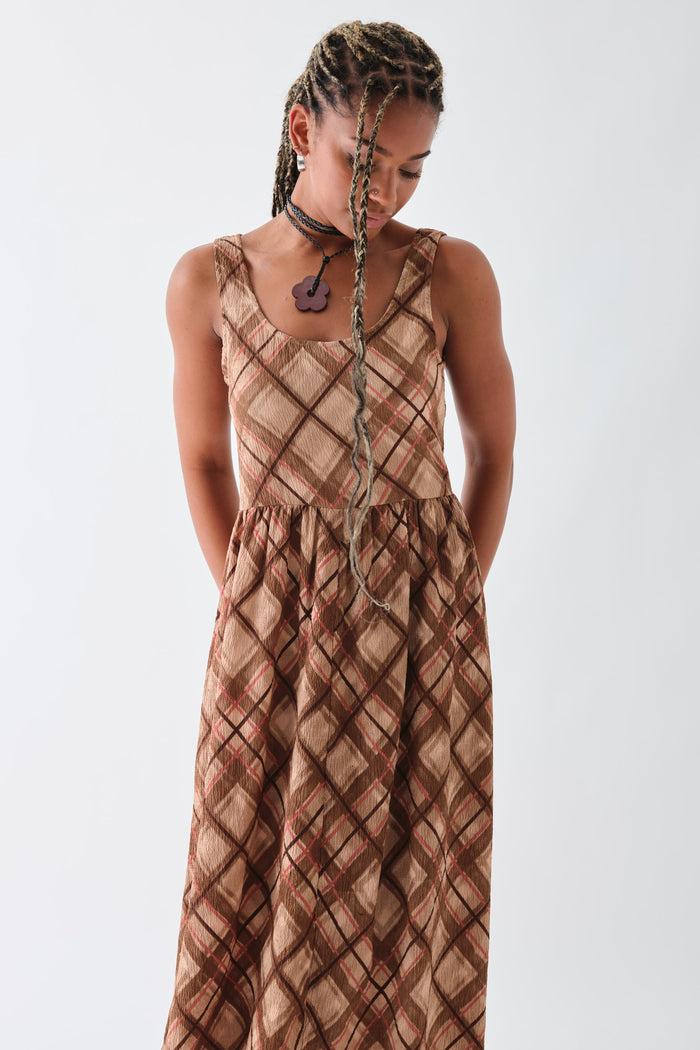 Daisy Street Daisy Street Oversized Check Printed Smock Dress