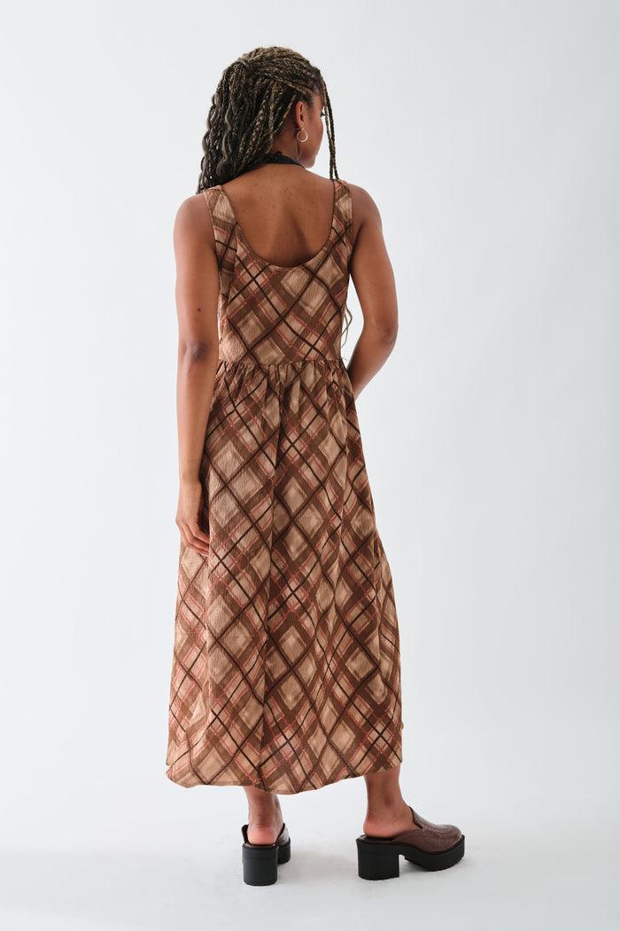 Daisy Street Daisy Street Oversized Check Printed Smock Dress