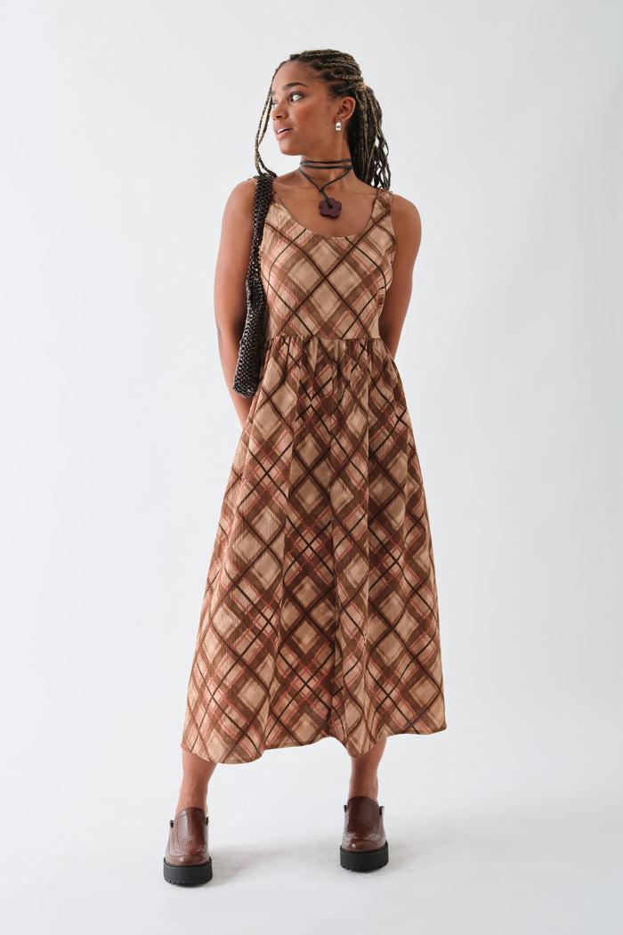 daisy street Daisy Street Oversized Check Printed Smock Dress