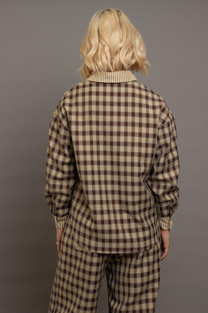 Daisy Street Daisy Street Oversized Check Shirt With Contrast Stripe Pockets