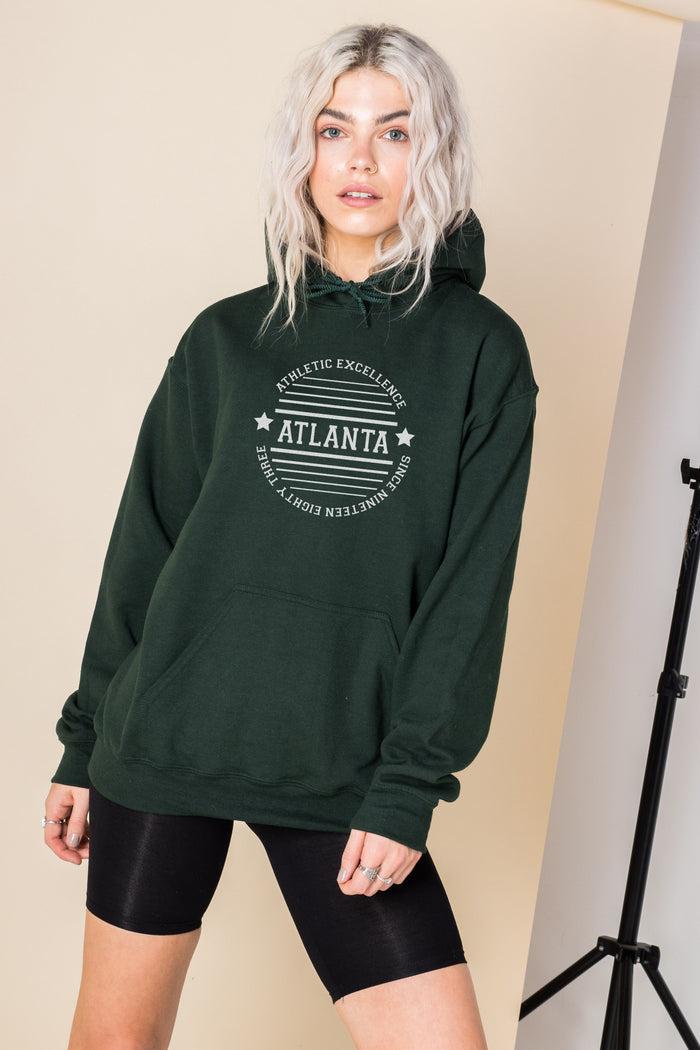 daisy street Daisy Street Oversized Hoodie with Atlanta Print