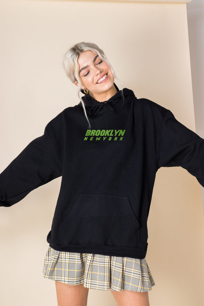 Daisy Street Daisy Street Oversized Hoodie With Brooklyn Print