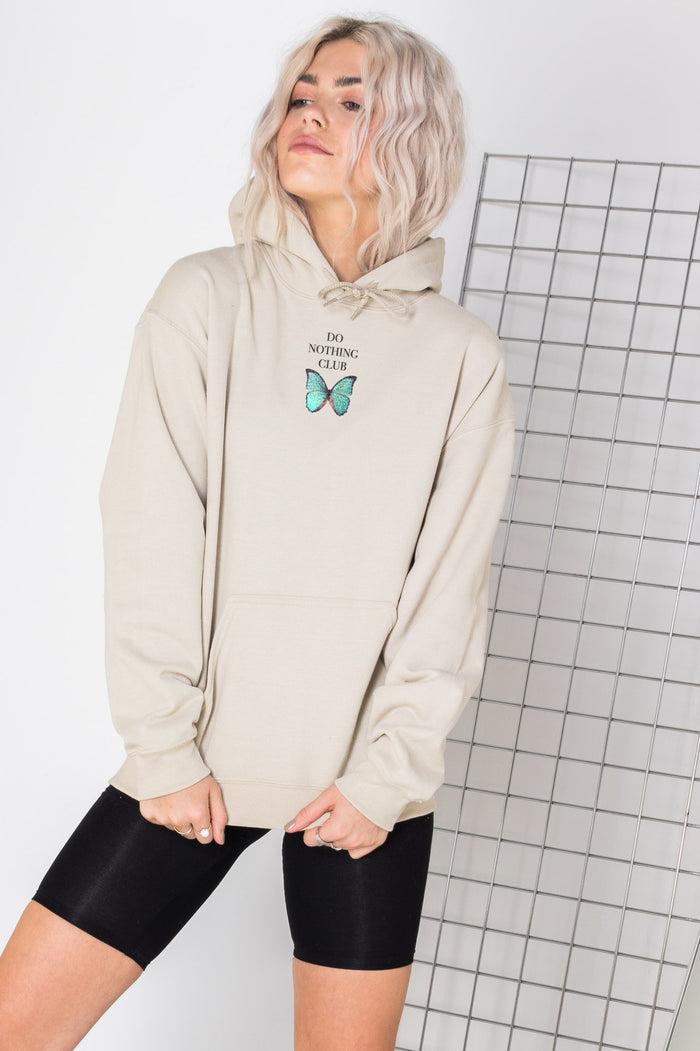 Daisy Street Daisy Street Oversized Hoodie With Do Nothing Club Print