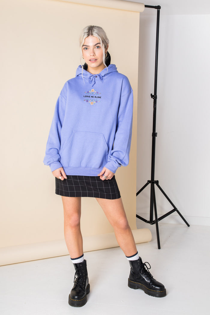 Daisy Street Daisy Street Oversized Hoodie With Leave Me Alone Print