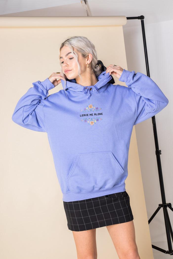 daisy street Daisy Street Oversized Hoodie with Leave Me Alone Print
