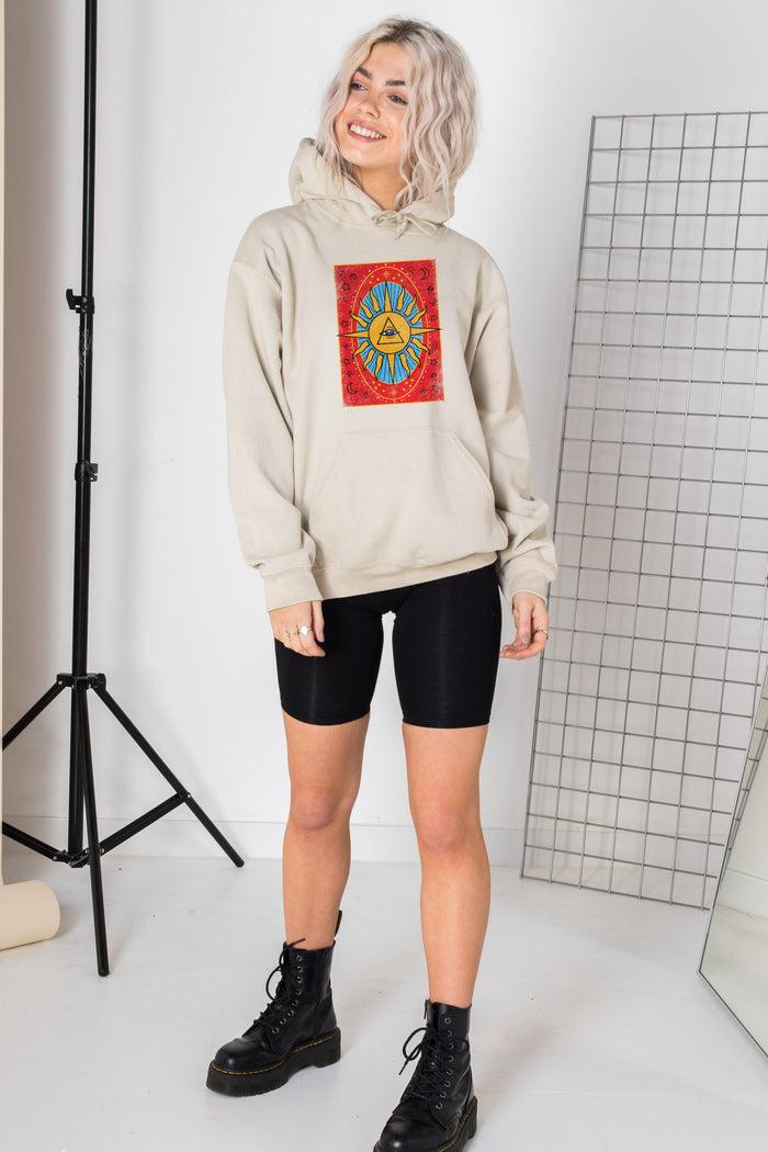 Daisy Street Daisy Street Oversized Hoodie With Tarot Print
