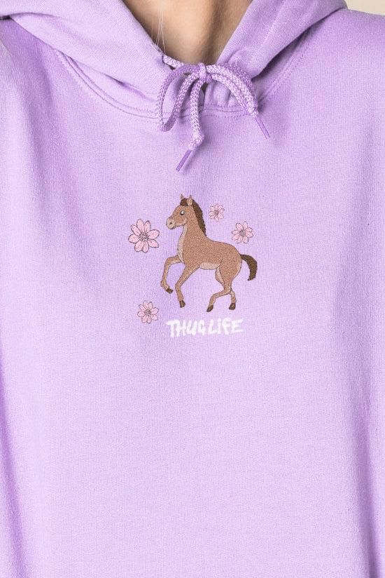 Daisy Street Daisy Street Oversized Hoodie With Thug Life Pony Print