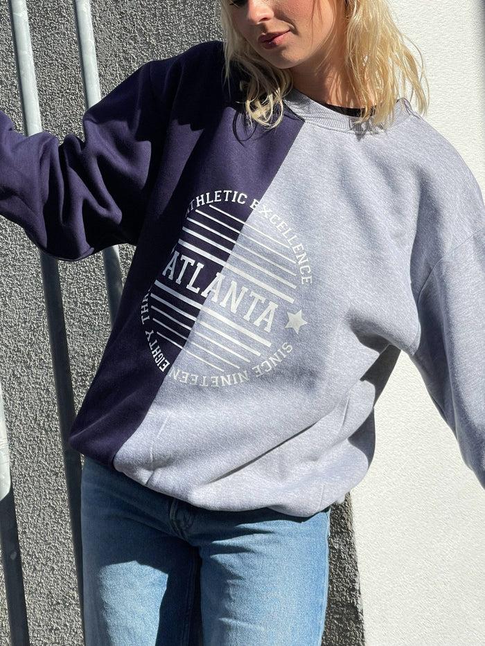 Daisy Street Daisy Street Oversized Spliced Sweatshirt With Atlanta Print