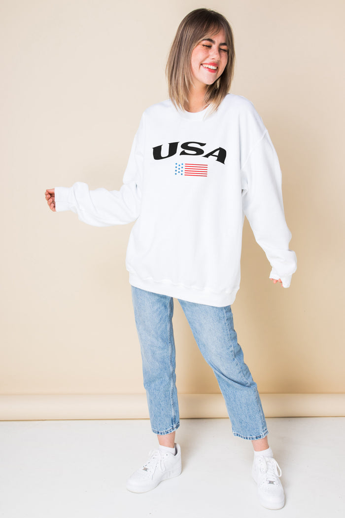 Daisy Street Daisy Street Oversized Sweat With USA Print