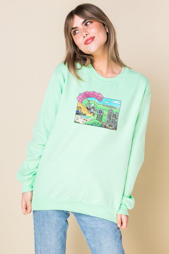 Daisy Street Daisy Street Oversized Sweatshirt With Hollywood Print