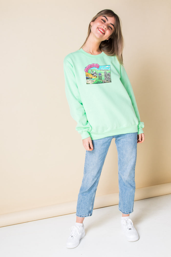 Daisy Street Daisy Street Oversized Sweatshirt With Hollywood Print