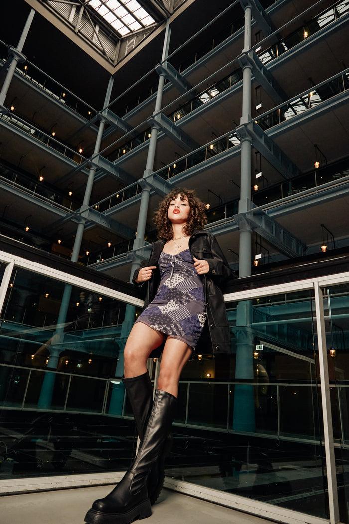 daisy street Daisy Street Patchwork Mesh Cami Dress