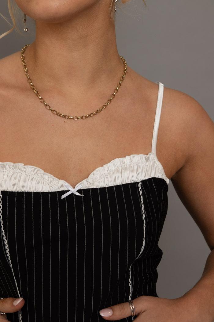 Daisy Street Daisy Street Pinstripe Mini Dress With Box Pleats