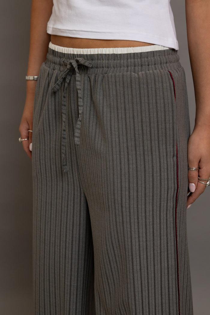 Daisy Street Daisy Street Pinstripe Wide Leg Trousers With Piping Detail