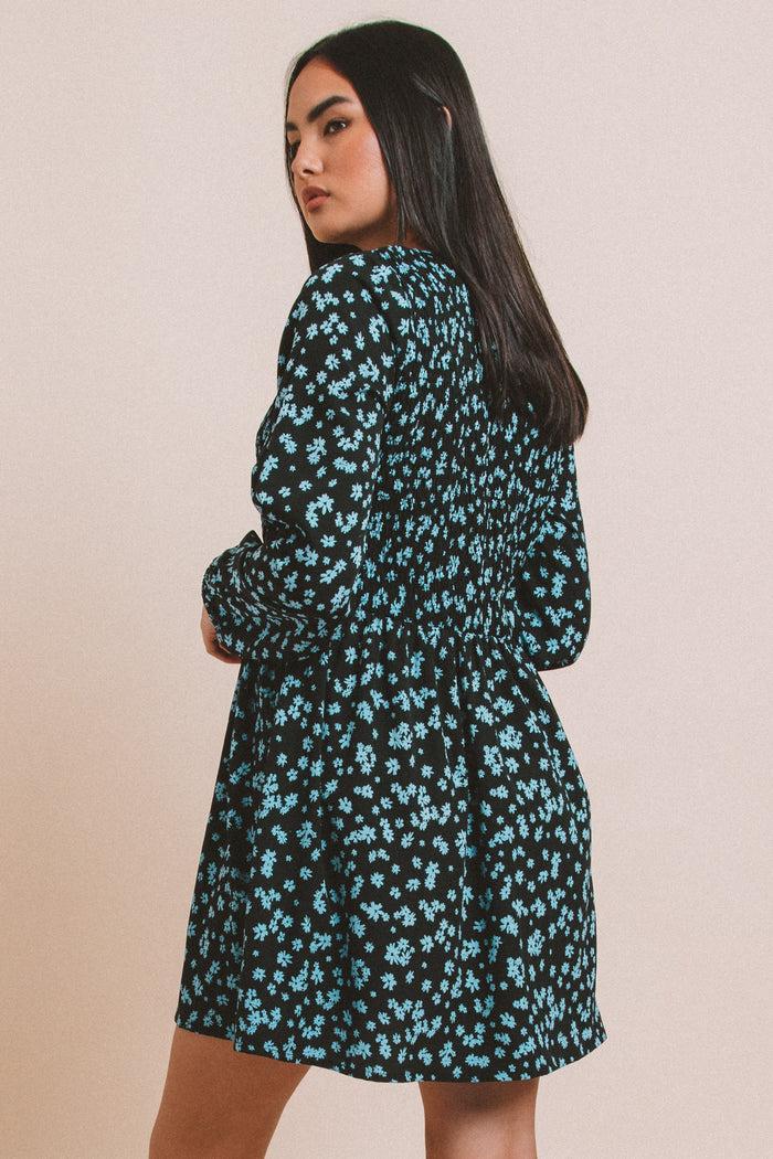 Daisy Street Daisy Street Printed Shirred Smock Dress