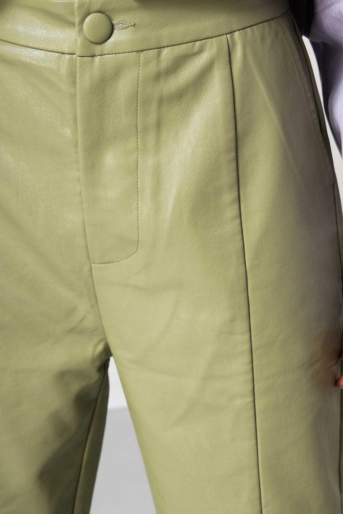 Daisy Street Daisy Street PU Coated Trousers Co-ord In Green