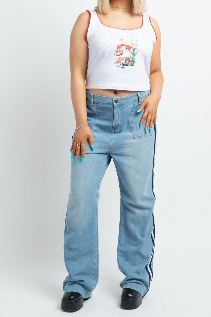 Daisy Street Daisy Street Pyjama Vest In Fairy Mushroom Print