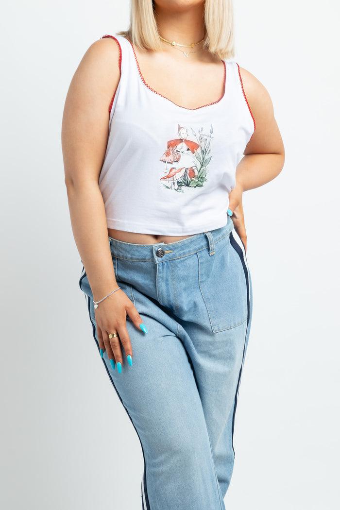 daisy street Daisy Street Pyjama Vest In Fairy Mushroom Print