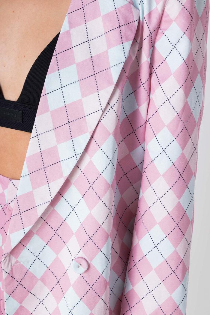 Daisy Street Daisy Street RELAXED FIT BLAZER IN ARGYLE PRINT