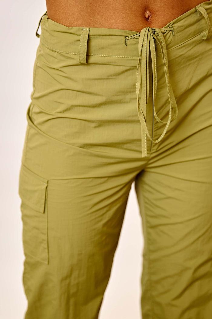 Daisy Street Daisy Street Relaxed Mid Rise Flared Nylon Trousers