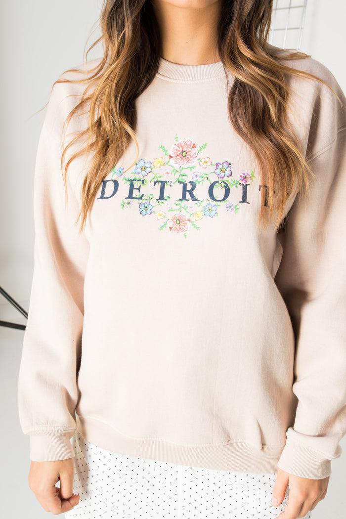 Daisy Street Daisy Street Relaxed Sweatshirt With Detroit Print