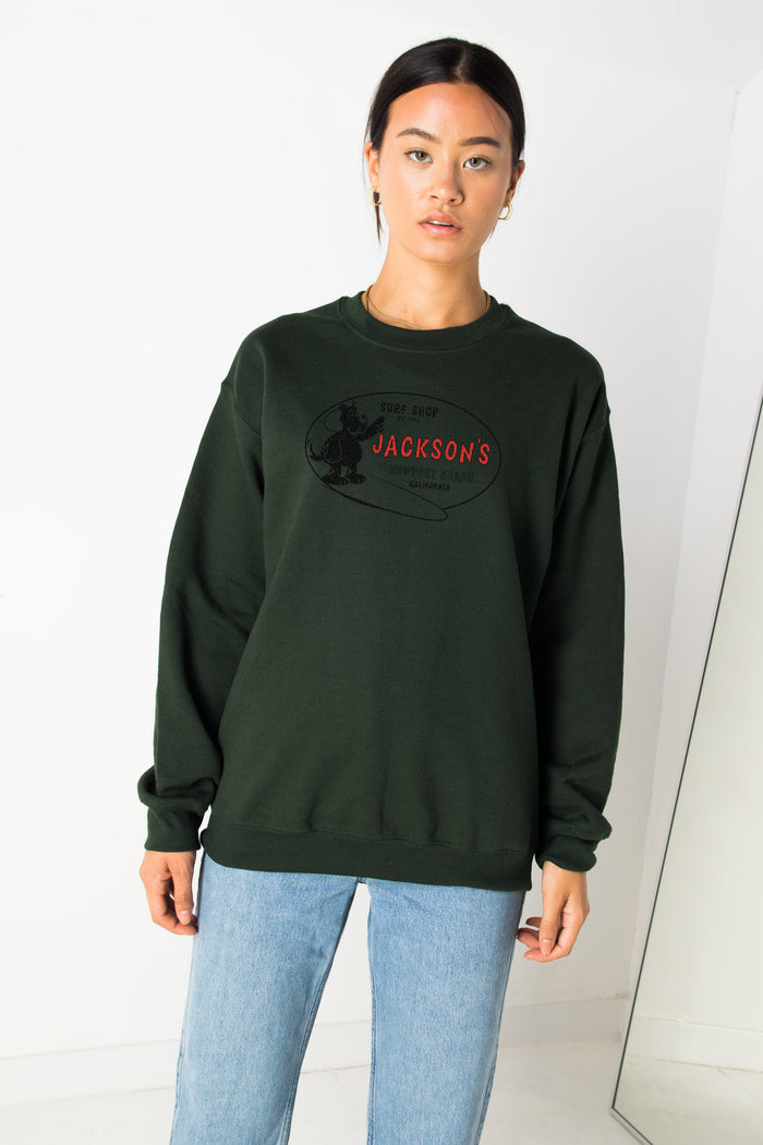 Daisy Street Daisy Street Relaxed Sweatshirt With Surf Shop Print