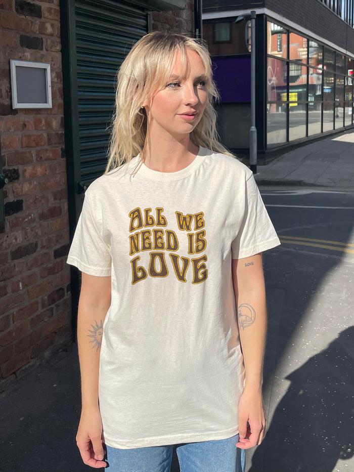 daisy street Daisy Street Relaxed T-Shirt with All We Need Is Love Graphic