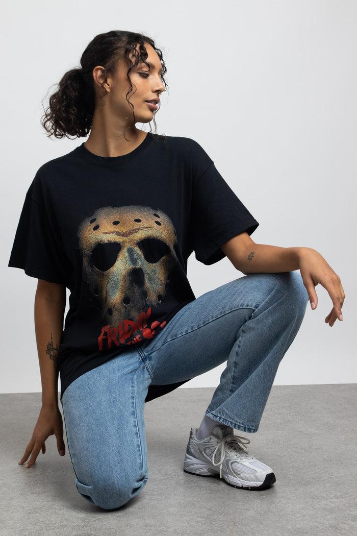 Daisy Street Daisy Street Relaxed T-Shirt With Friday The 13th Mask Graphic