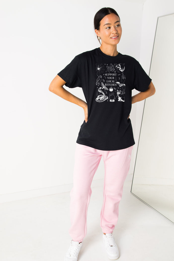 daisy street Daisy Street Relaxed T-Shirt with Halloween Witches Print