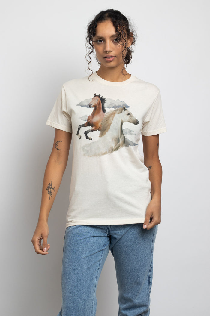 daisy street Daisy Street Relaxed T-Shirt with Horses Print