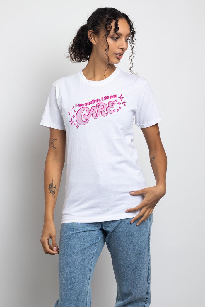 daisy street Daisy Street Relaxed T-Shirt with I Do Not Care Print