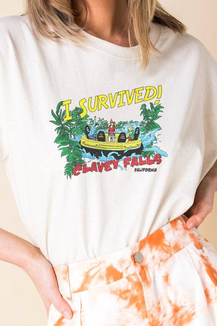 Daisy Street Daisy Street Relaxed T-Shirt With I Survived Print