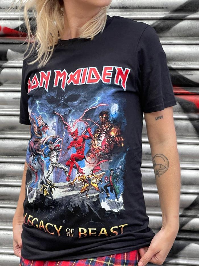 daisy street Daisy Street Relaxed T-Shirt with Iron Maiden Print