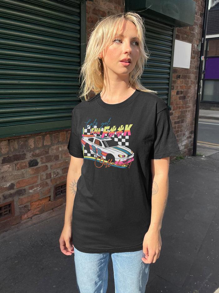 daisy street Daisy Street Relaxed T-Shirt with Let's Get Outta Here Print