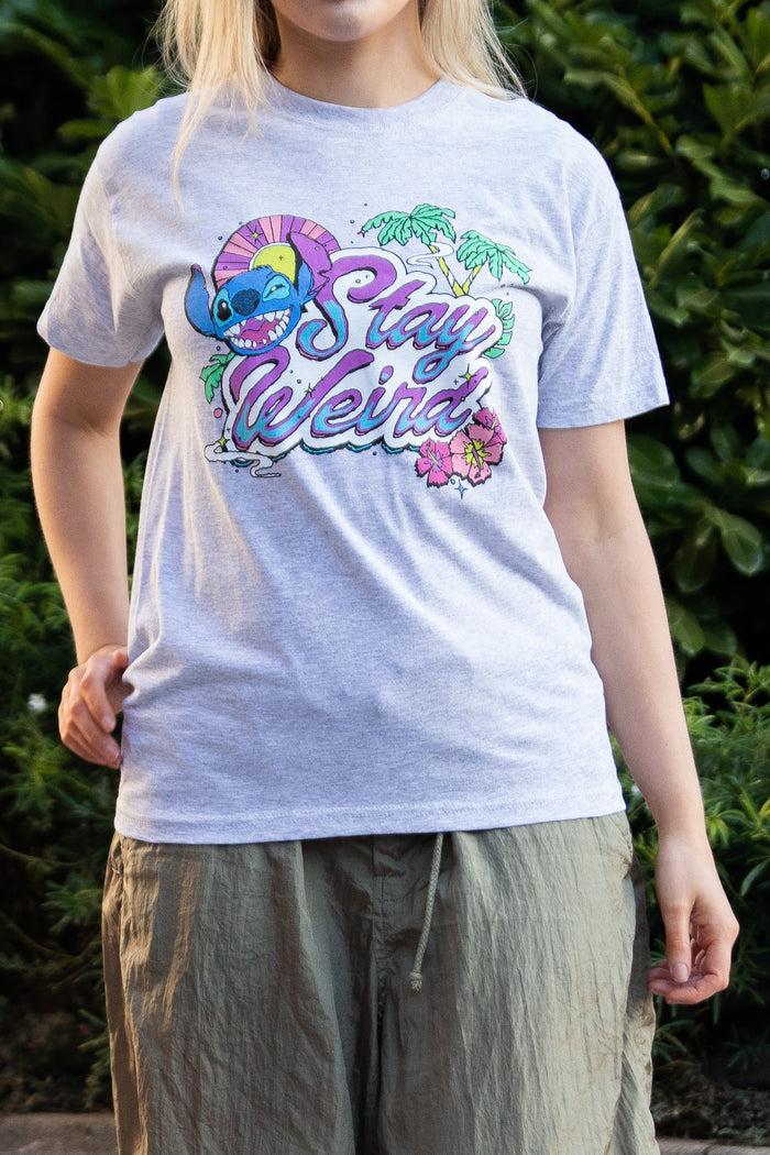 Daisy Street Daisy Street Relaxed T-Shirt With Lilo And Stitch Stay Weird Print