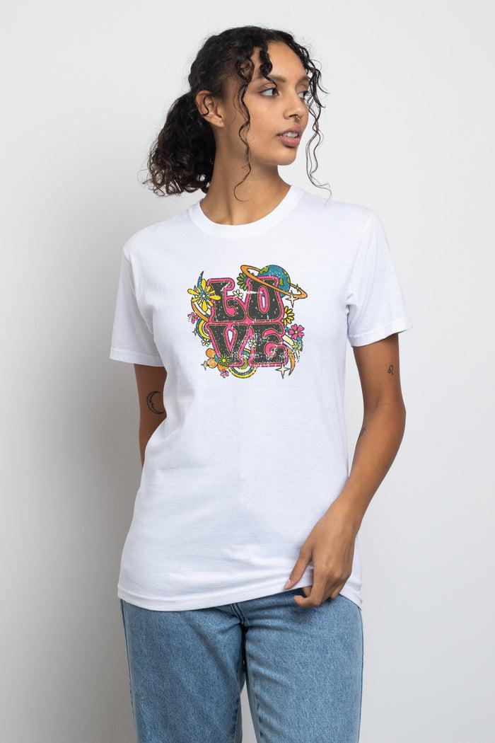 daisy street Daisy Street Relaxed T-Shirt with Love Print