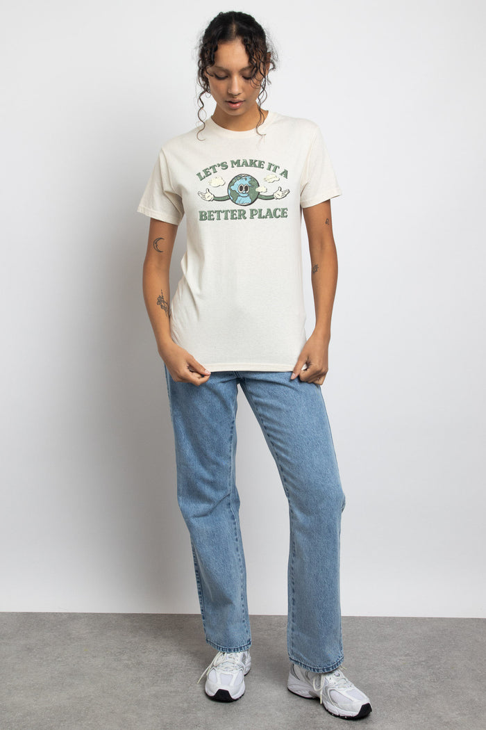 Daisy Street Daisy Street Relaxed T-Shirt With Make A Better Place Print