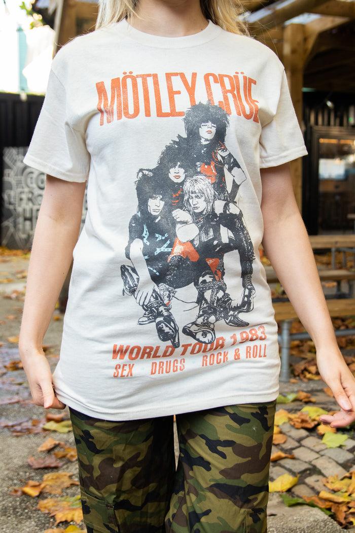 Daisy Street Daisy Street Relaxed T-Shirt With Motley Crue World Tour 1983 Print
