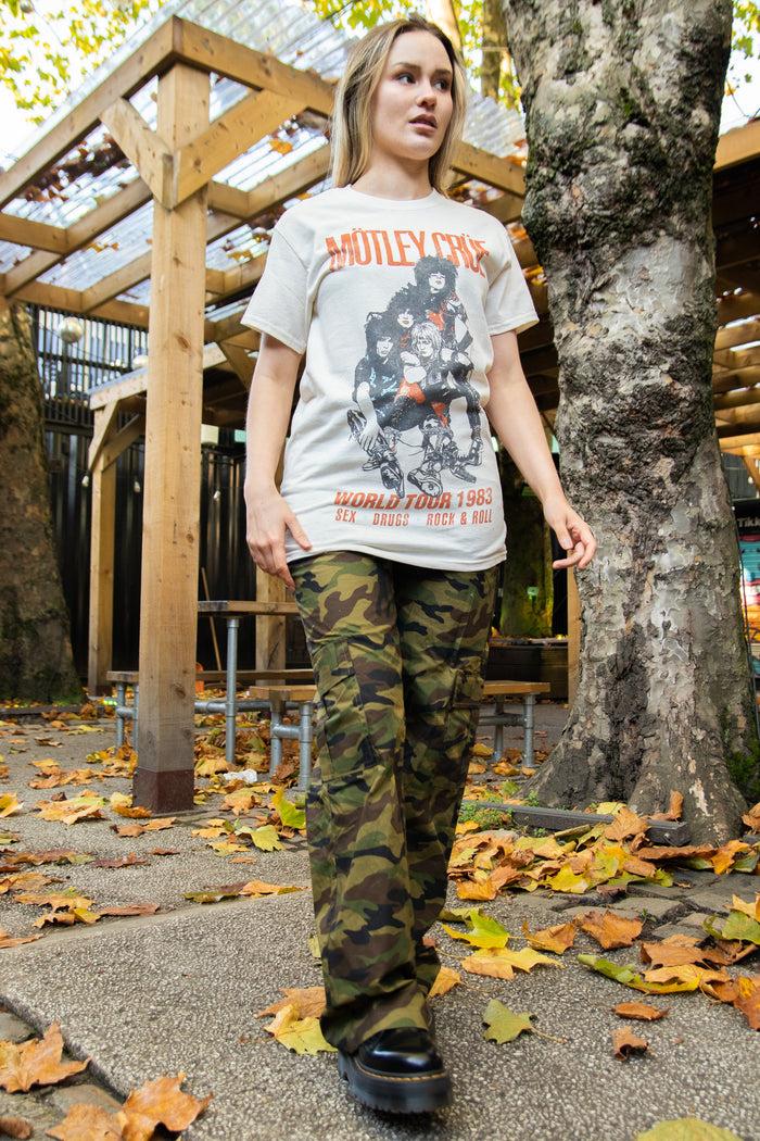 daisy street Daisy Street Relaxed T-Shirt with Motley Crue World Tour 1983 Print