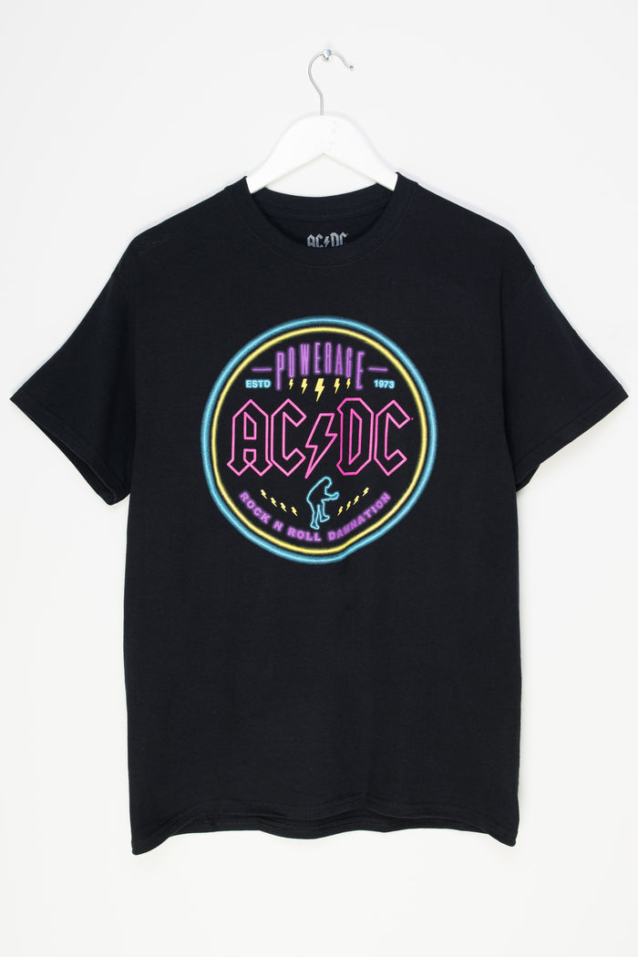 daisy street Daisy Street Relaxed T-Shirt with Neon AC/DC Print