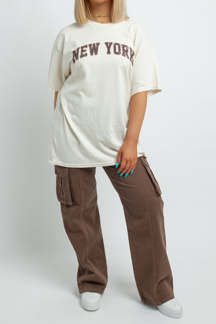 Daisy Street Daisy Street Relaxed T-Shirt With New York Distressed Graphic