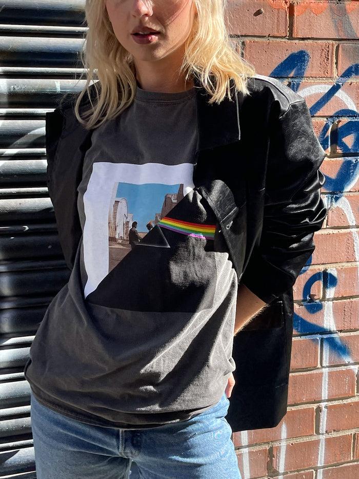 Daisy Street Daisy Street Relaxed T-Shirt With Pink Floyd Print Split Graphic