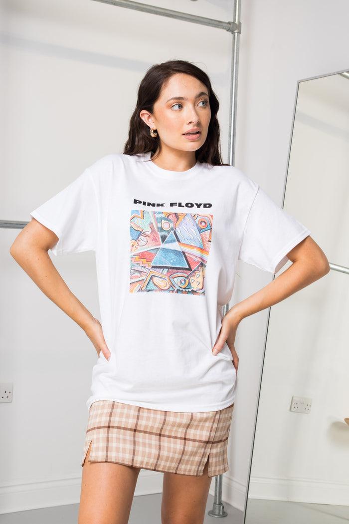 daisy street Daisy Street Relaxed T-Shirt with Pink Floyd Triangle Print