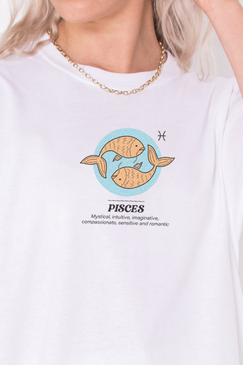 Daisy Street Daisy Street Relaxed T-Shirt With Pisces Print