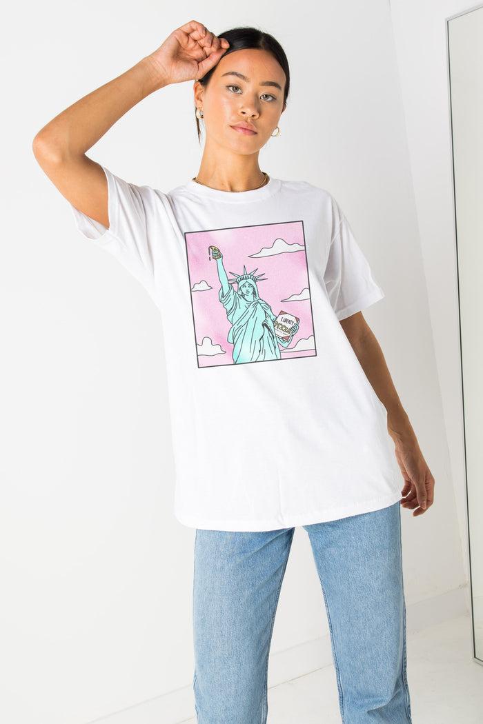 Daisy Street Daisy Street Relaxed T-Shirt With Pizza Statue Print