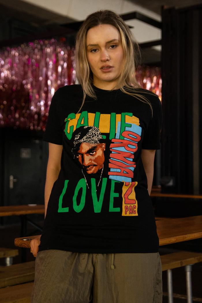 daisy street Daisy Street Relaxed T-Shirt with Tupac Cali Love Print