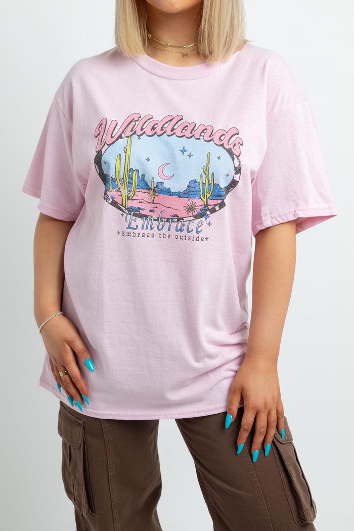 Daisy Street Daisy Street Relaxed T-Shirt With Wildlands Print