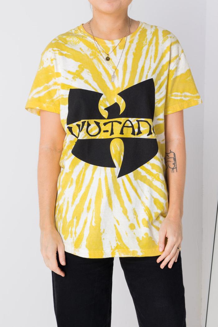 Daisy Street Daisy Street Relaxed Yellow Tie-Dye T-Shirt With Wu-Tang Print